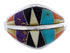 Silver Turquoise Multicolor Inlay Jewelry Ring Size 6-3/4 MX23435